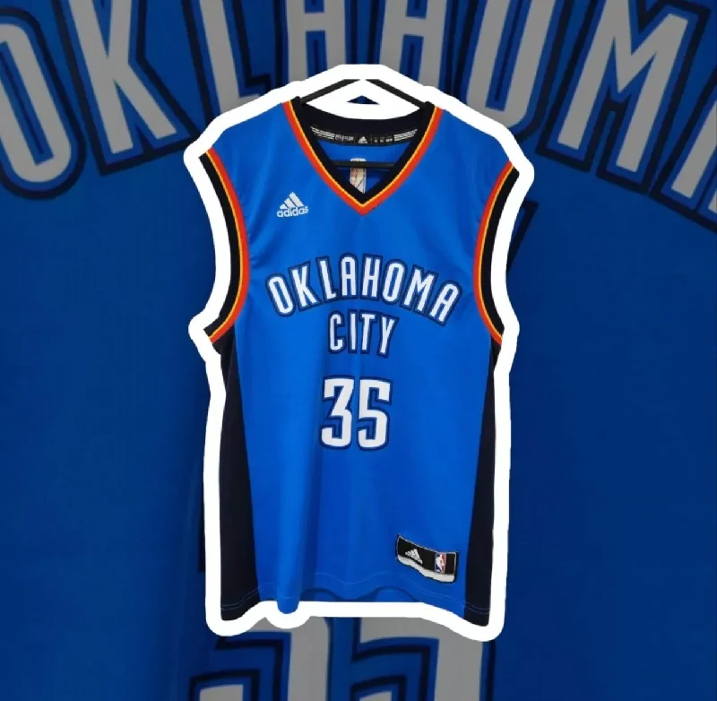 Adidas Oklahoma City Thunder NBA Basketball Jersey, #35 Durant, Blue, Size XS