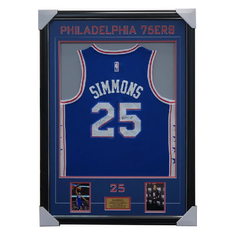 Ben Simmons Signed Philadelphia 76ers Jersey Framed Nba 2018 Rookie of the Year - 3413