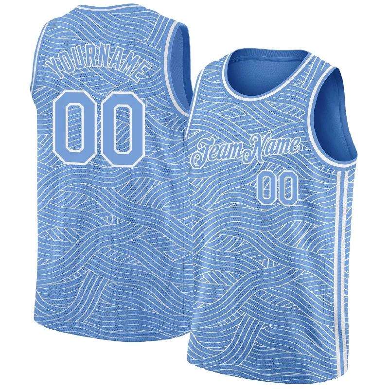 Custom Light Blue White Authentic City Edition Basketball Jersey