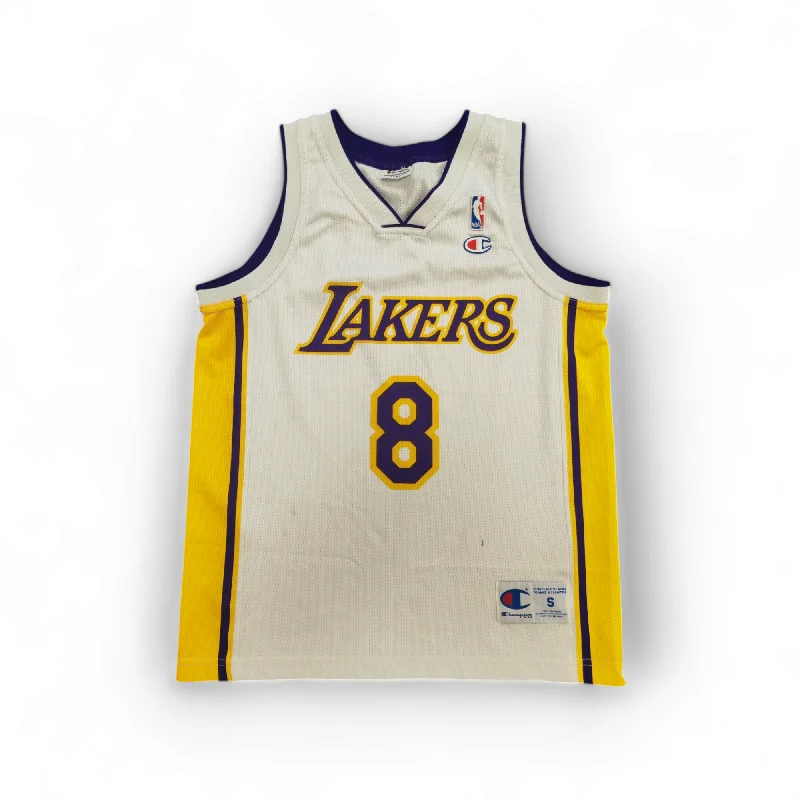 Champion Los Angeles Lakers NBA Basketball Jersey, #8 Bryant, White, Size Small