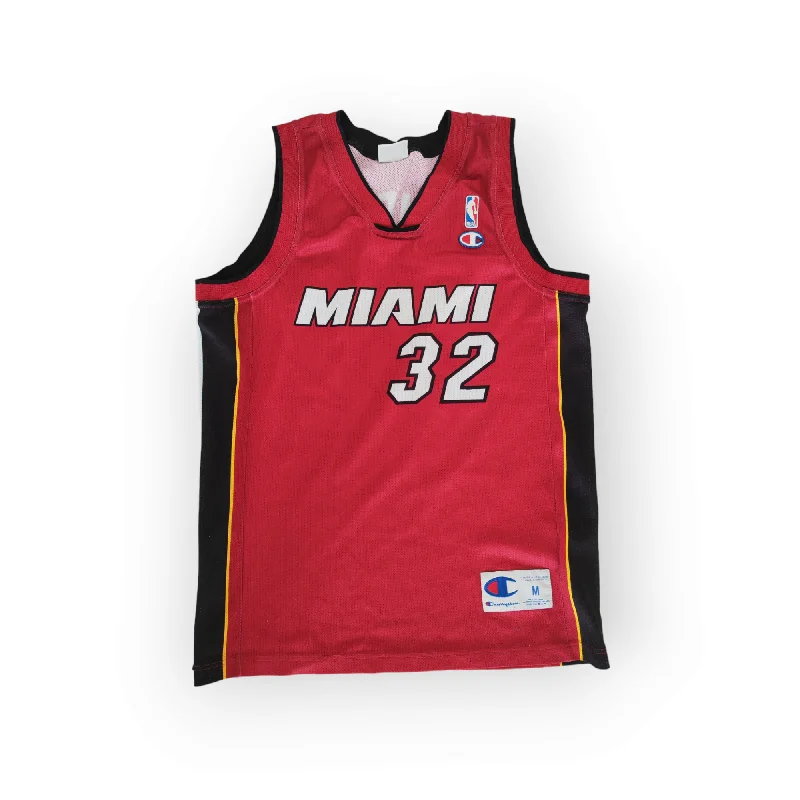 Champion Miami Heat NBA Basketball Jersey, #32 O'Neal, Red, Size Medium