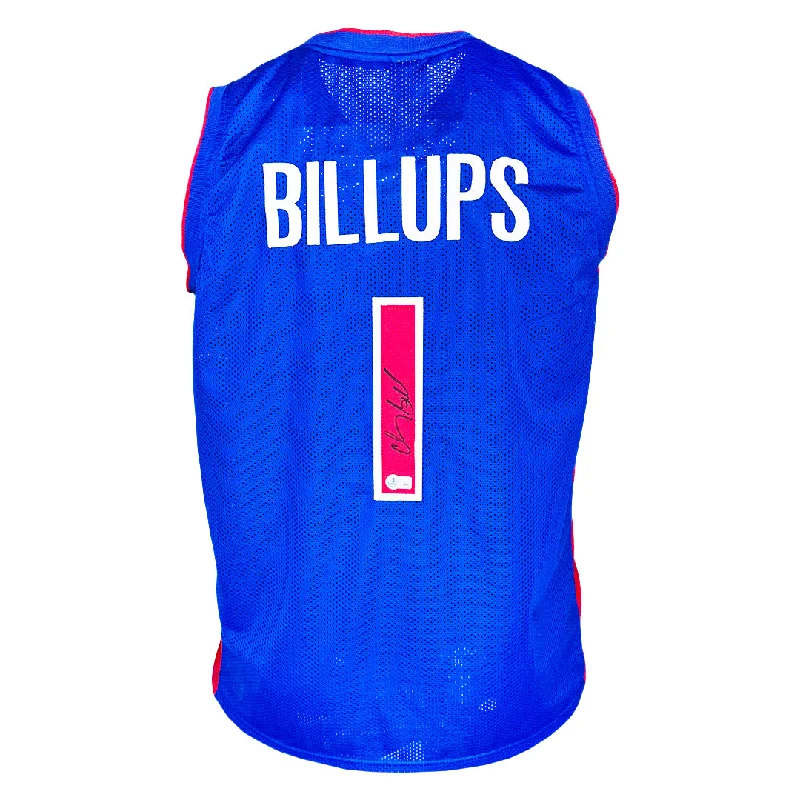 Chauncey Billups Signed Detroit Blue Basketball Jersey (Beckett)