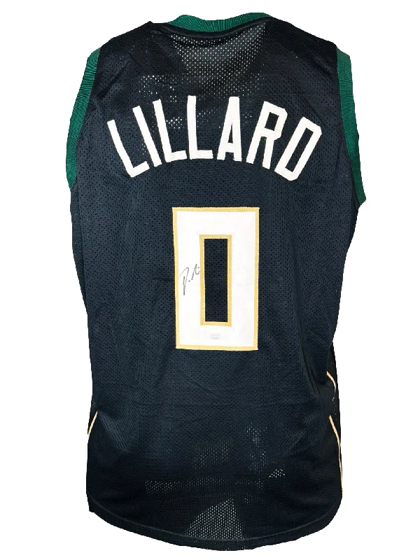 Damian Lillard Signed Milwaukee Black Basketball Jersey (JSA)