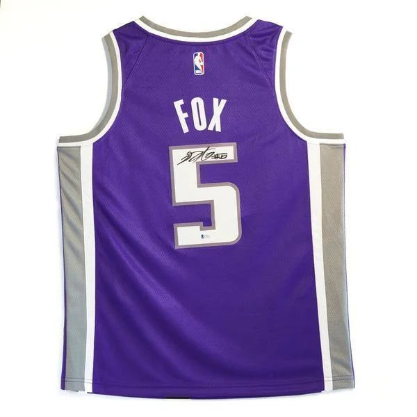 De'Aaron Fox Sacramento Kings Signed Basketball Jersey BAS Beckett COA 2 Autograph