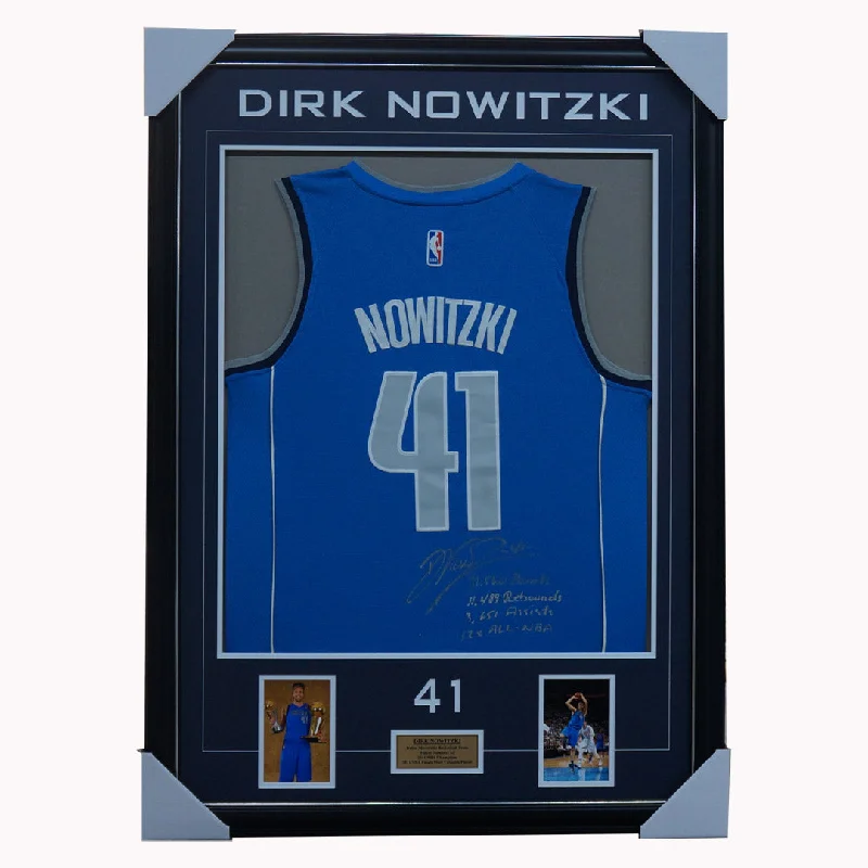 Dirk Nowitzki Signed Dallas Mavericks NBA Jersey Framed 2011 NBA Champions - 4997