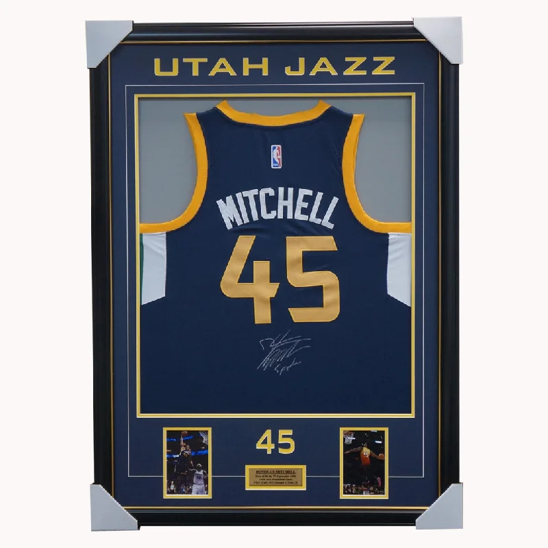 Donovan Mitchell Signed Utah Jazz Nba Jersey #45 Framed + Coa Brand New - 3586