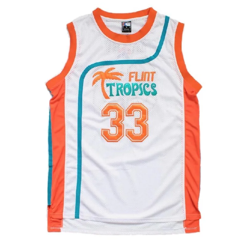 Flint Tropics Semi Pro Basketball Jersey White Green