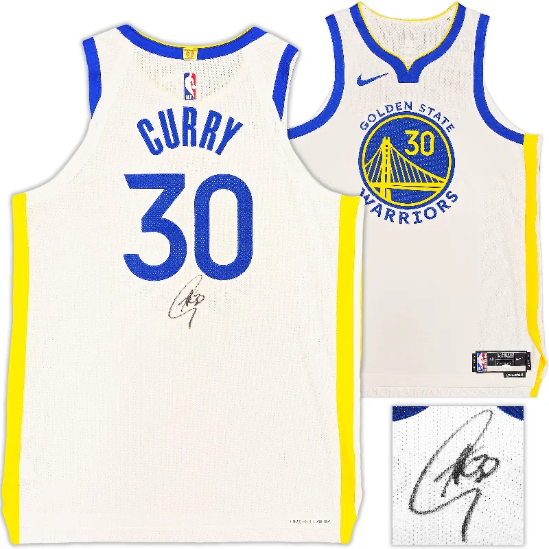 Golden State Warriors Stephen Curry Autographed White Nike Association Edition Jersey Size 48+2 JSA Stock #235471