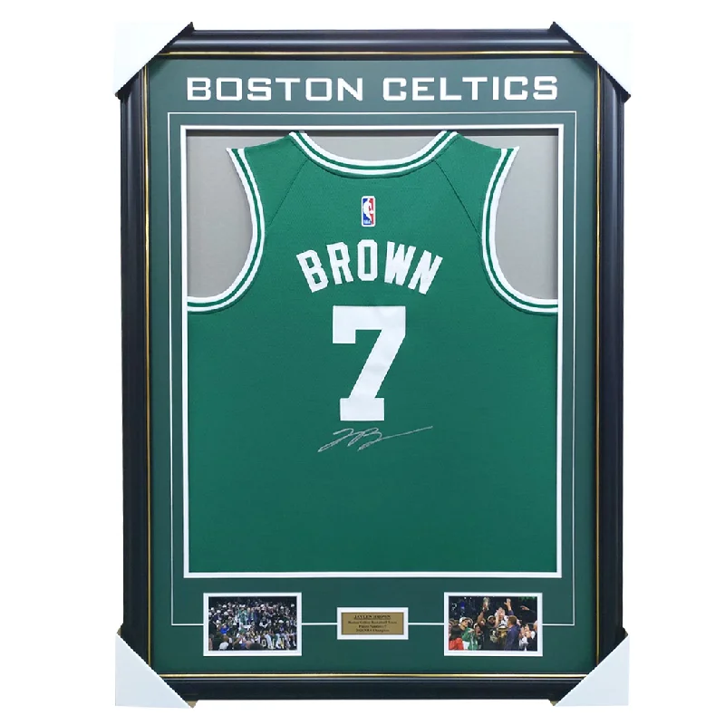 Jaylen Brown Boston Celtics Jersey Framed 2024 NBA Champions - 5980