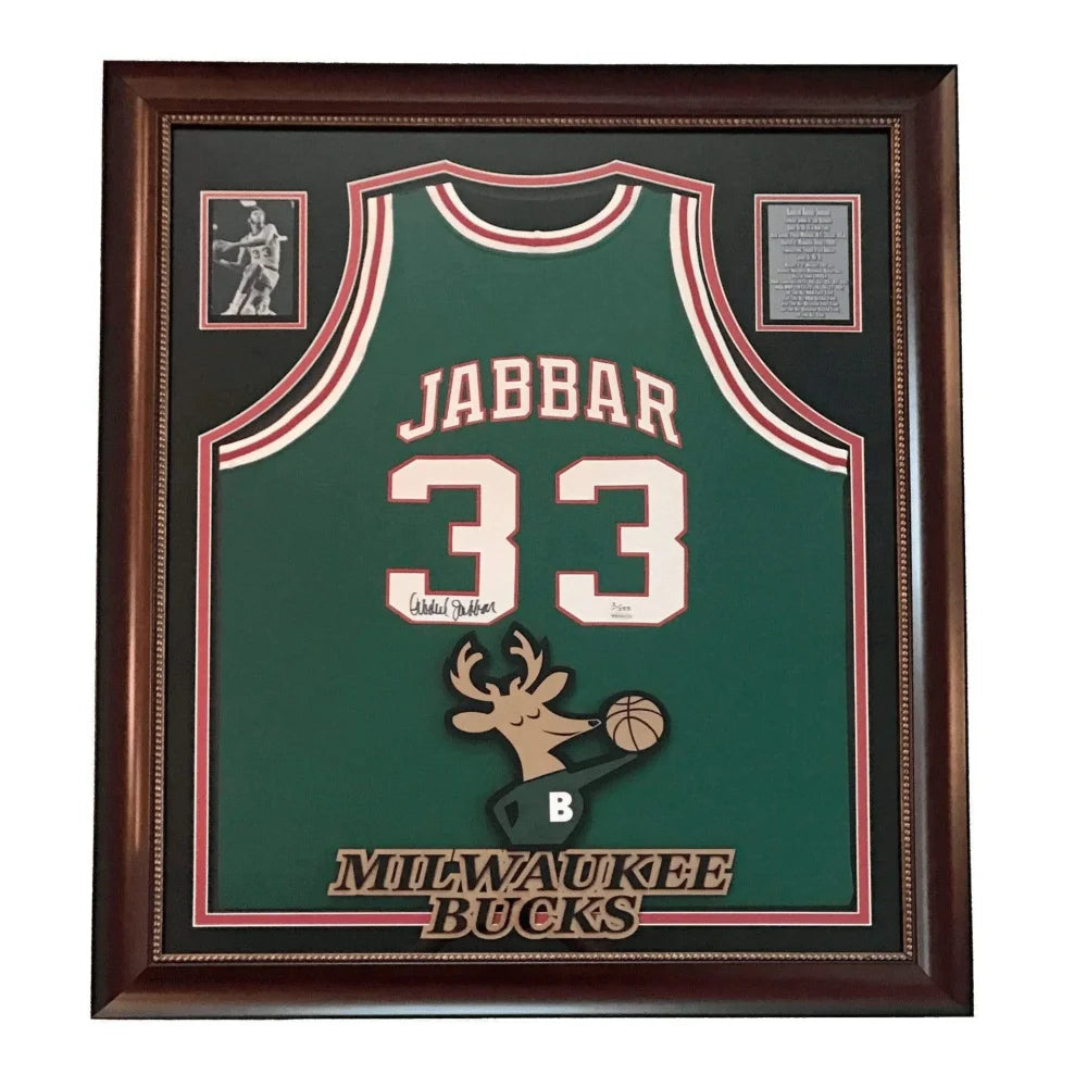 Kareem Abdul Jabbar Signed Milwaukee Bucks Framed Jersey UDA COA #D1/133 Rare