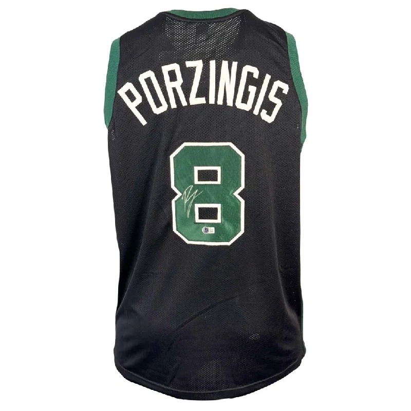 Kristaps Porzingis Signed Boston Black Basketball Jersey (Beckett)