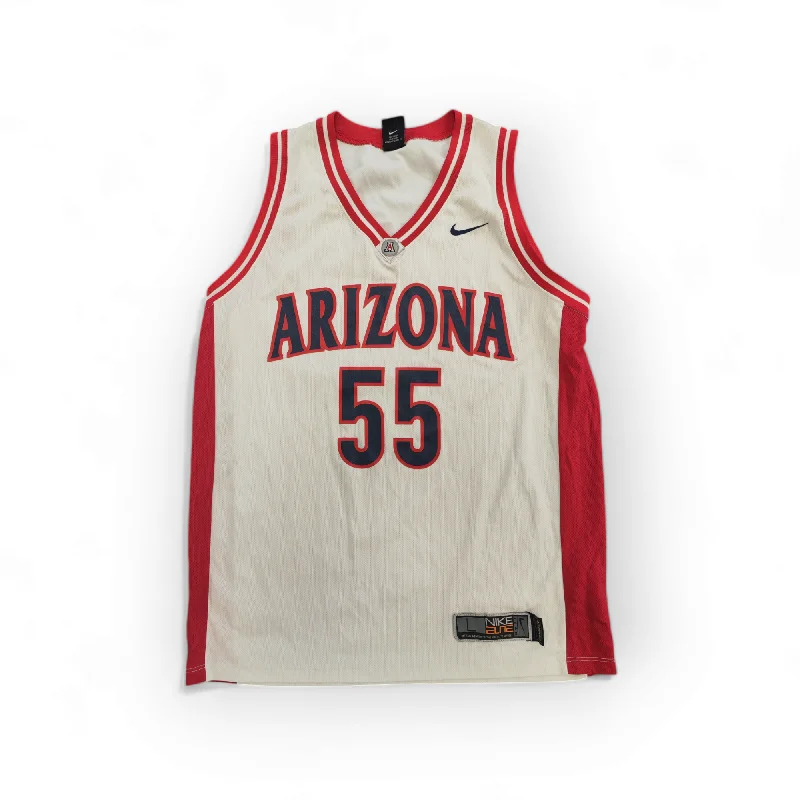 Nike Arizona Wildcats NCAA Basketball Jersey, #55, White, Size Large