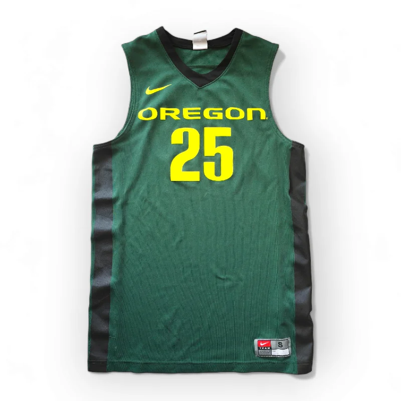 Nike Oregon Ducks NCAA Basketball Jersey, #25, Green, Size Small