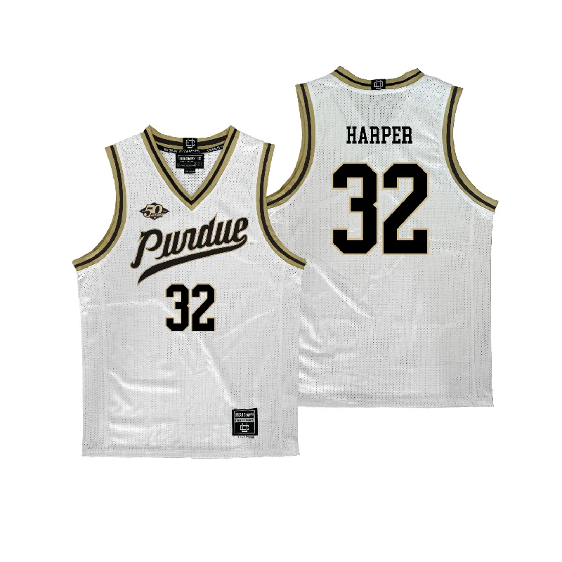 Purdue Women's Basketball 50th Anniversary White Jersey - Alaina Harper | #32