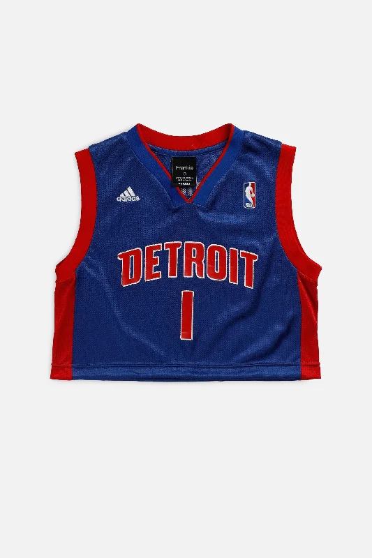 Rework Detroit Pistons NBA Crop Jersey - XS