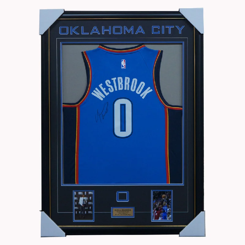 Russell Westbrook Signed Oklahoma City Thunder NBA Jersey Framed 2017 Mvp + Coa - 3293