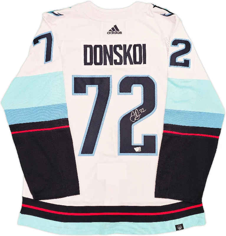 Seattle Kraken Joonas Donskoi Autographed White Adidas Authentic Jersey Size 54 With Inaugural Season Patch Fanatics Holo Stock #235586