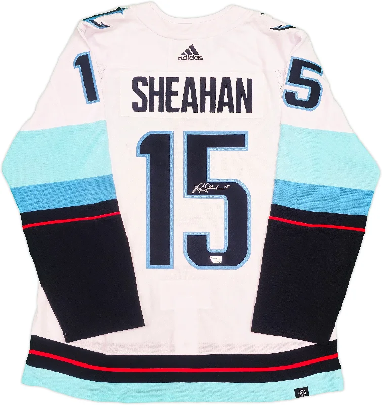 Seattle Kraken Riley Sheahan Autographed White Adidas Authentic Jersey Size 54 With Inaugural Season Patch Fanatics Holo Stock #235591