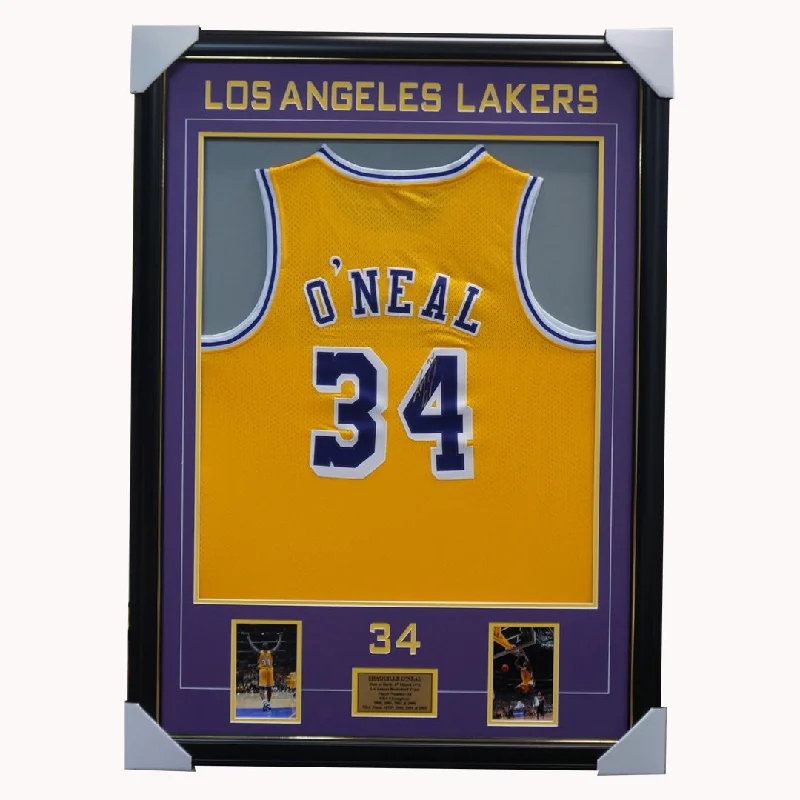 Shaquille O'neal Signed Los Angeles Lakers Nba Jersey Framed 4 X Nba Champion - 3602