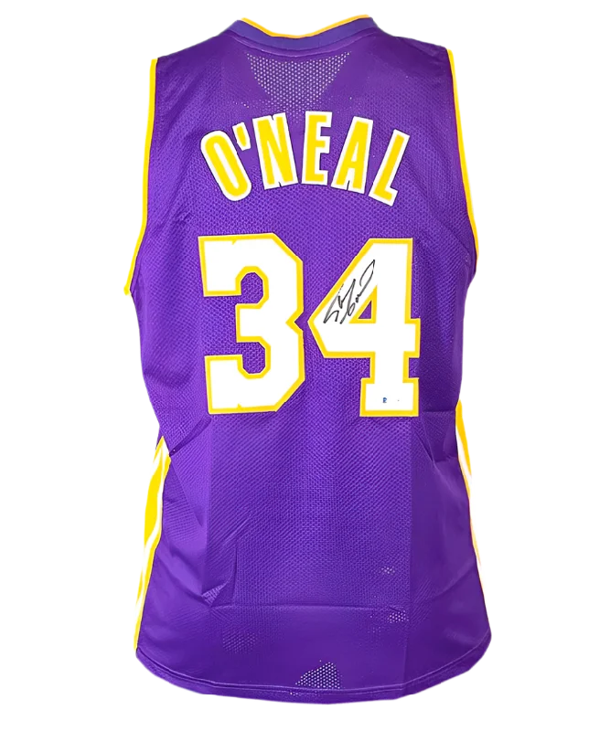 Shaquille O'Neal Signed Los Angeles Purple Basketball Jersey (Beckett)