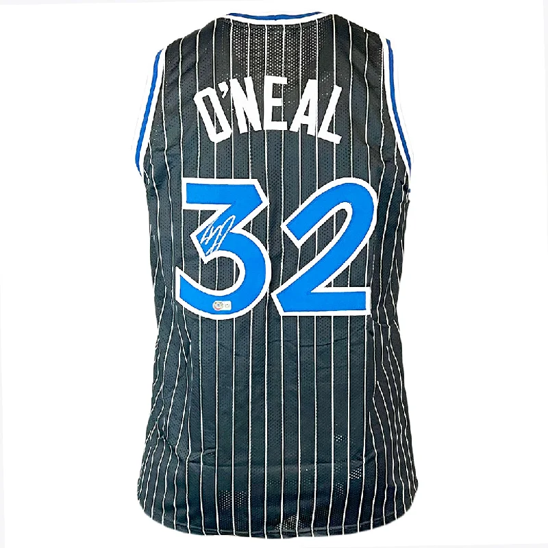 Shaquille O'Neal Signed Orlando Black Pinstripe Diesel Basketball Jersey (Beckett)