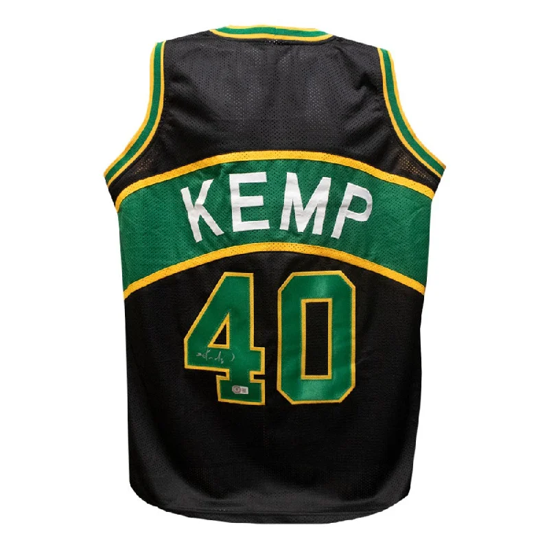 Shawn Kemp Signed Seatle Supersonics Custom Black Jersey - Beckett COA - 5316