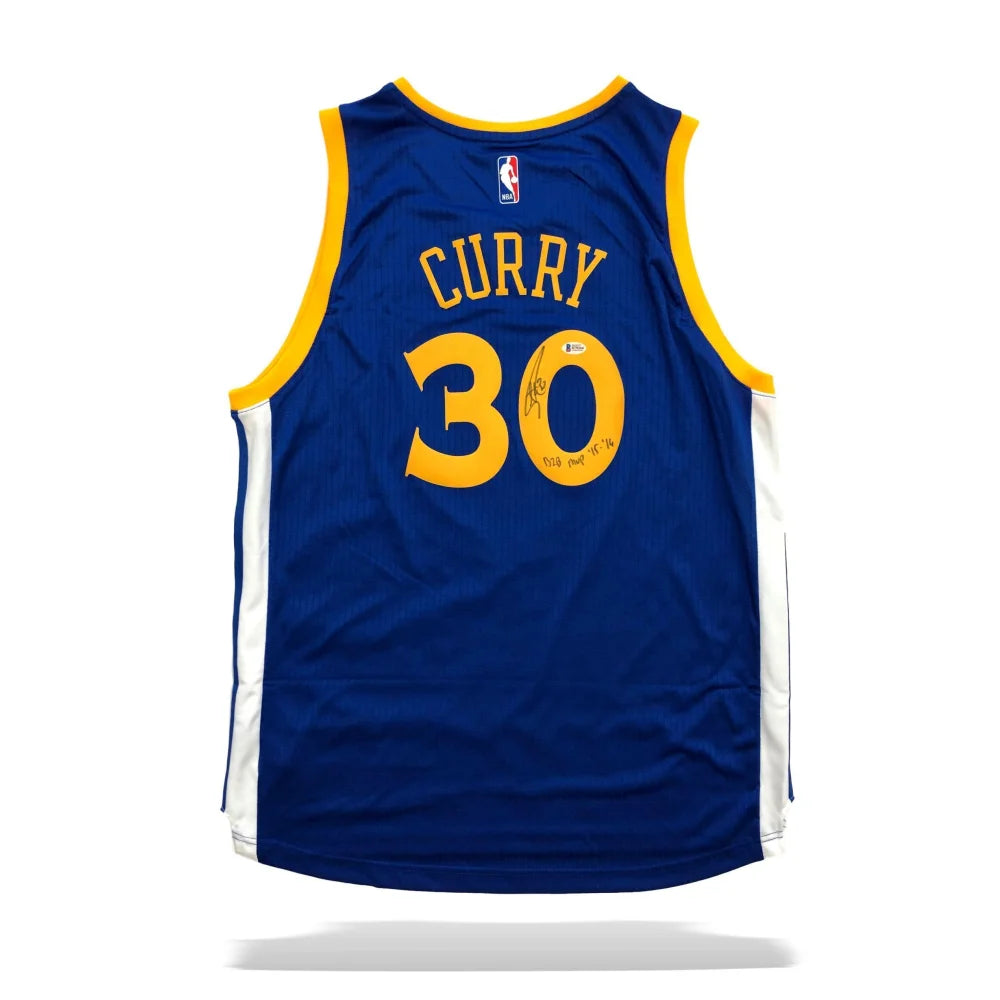 Stephen Curry Signed Inscribed "B2B MVP 15-16" Warriors Jersey BAS COA Autograph