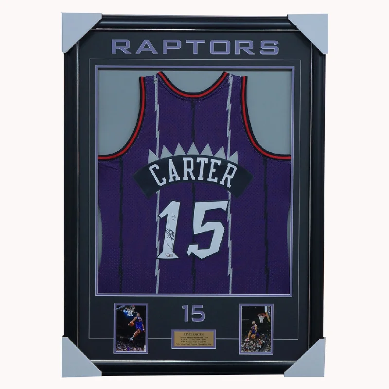 Vince Carter Signed Toronto Raptors Purple Jersey Framed Official NBA Fanatics - 5107