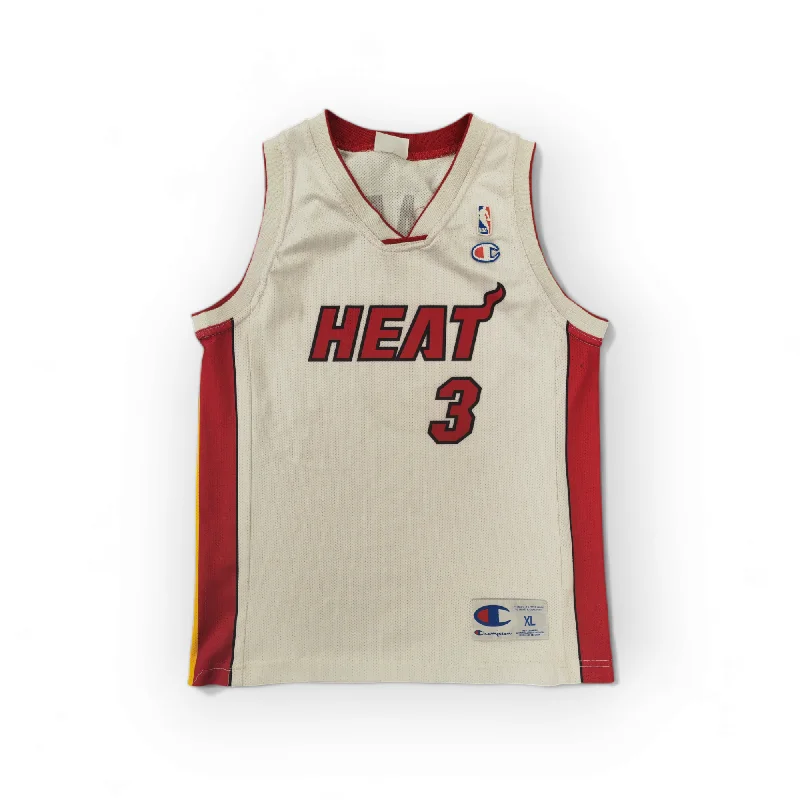 Youth Champion Miami Heat NBA Basketball Jersey, #3 Wade, White, Size YXL