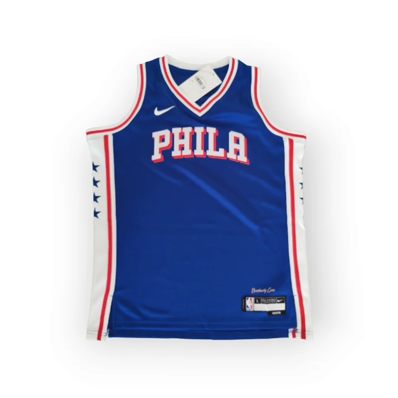 Youth Nike Brand New Philadelphia 76ers Blank NBA Basketball Jersey, Blue,  YL