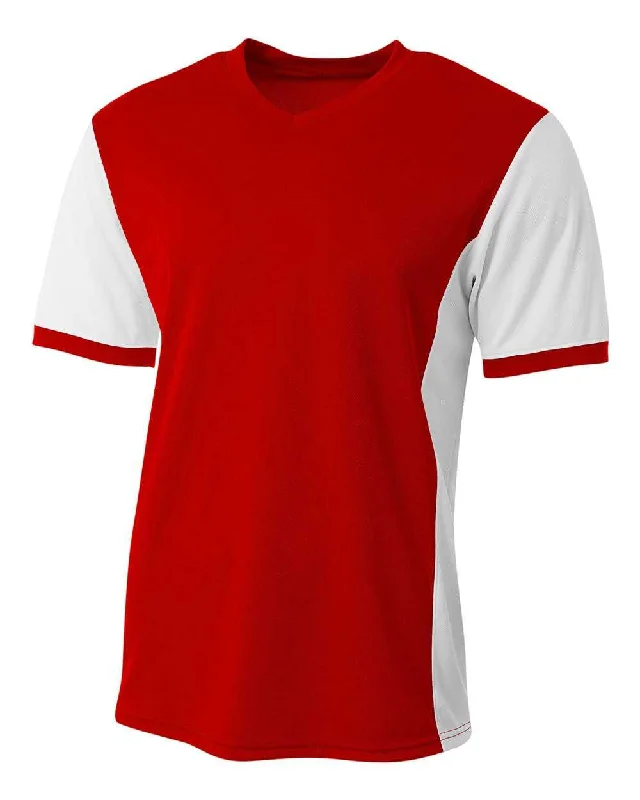 A4 N3017 Premier Soccer Jersey - Scarlet White