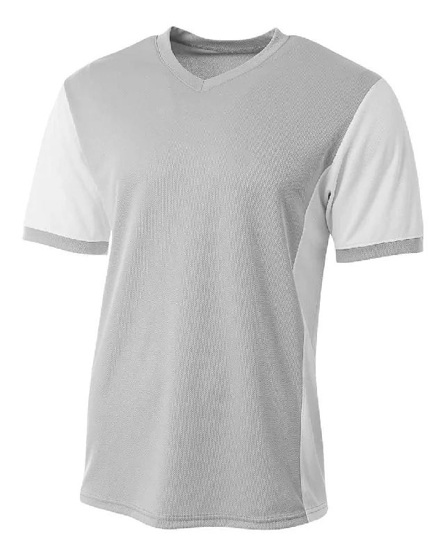 A4 N3017 Premier Soccer Jersey - Silver White