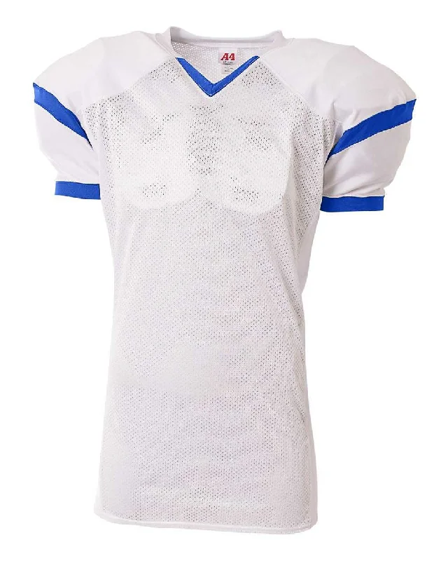 A4 N4265 The Rollout Football Jersey - White Royal