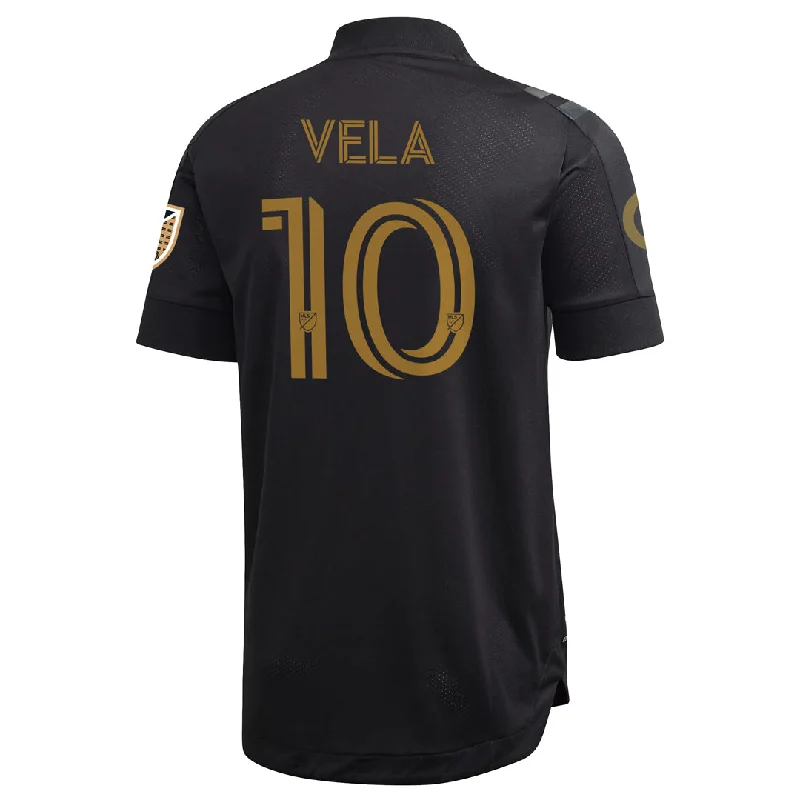 adidas Men's Carlos Vela LAFC 2020 Authentic Home Jersey Black/Gold