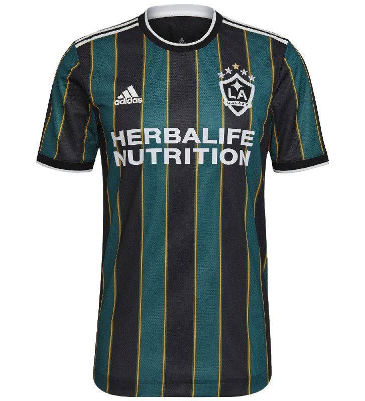 adidas Men's LA Galaxy 2021/22 Authentic Away Jersey Black/Tech Green