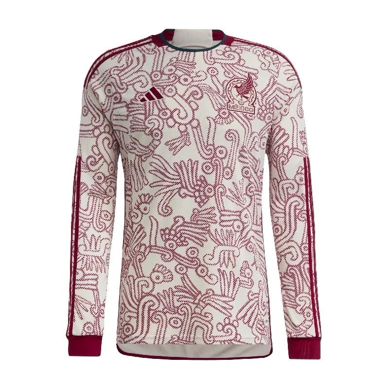 adidas Men's Mexico 2022/23 Away Long Sleeve Jersey Wonder/White