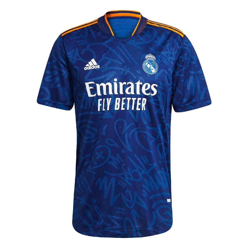 adidas Men's Real Madrid 2021/22 Authentic Away Jersey Blue/Orange