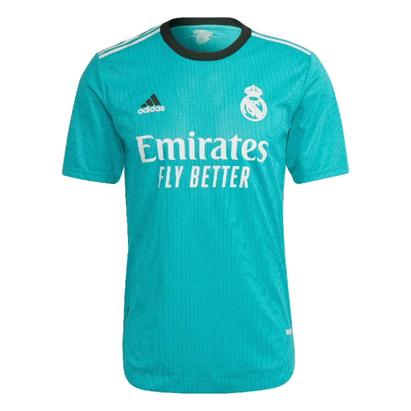 adidas Men's Real Madrid 2021/22 Authentic Third Jersey Aqua/White