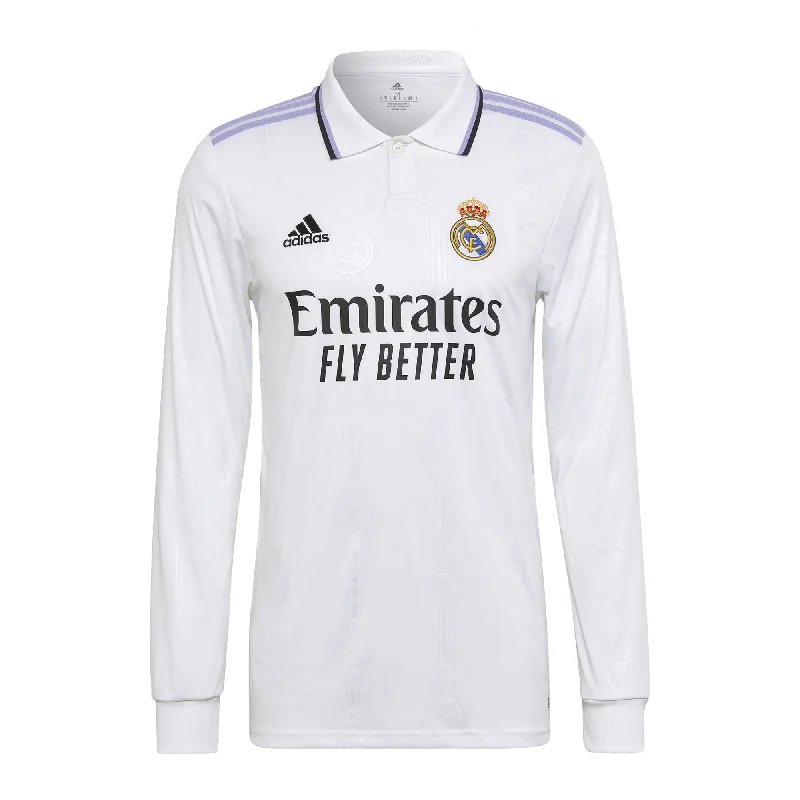 adidas Men's Real Madrid 2022/23 Long Sleeve Home Jersey White