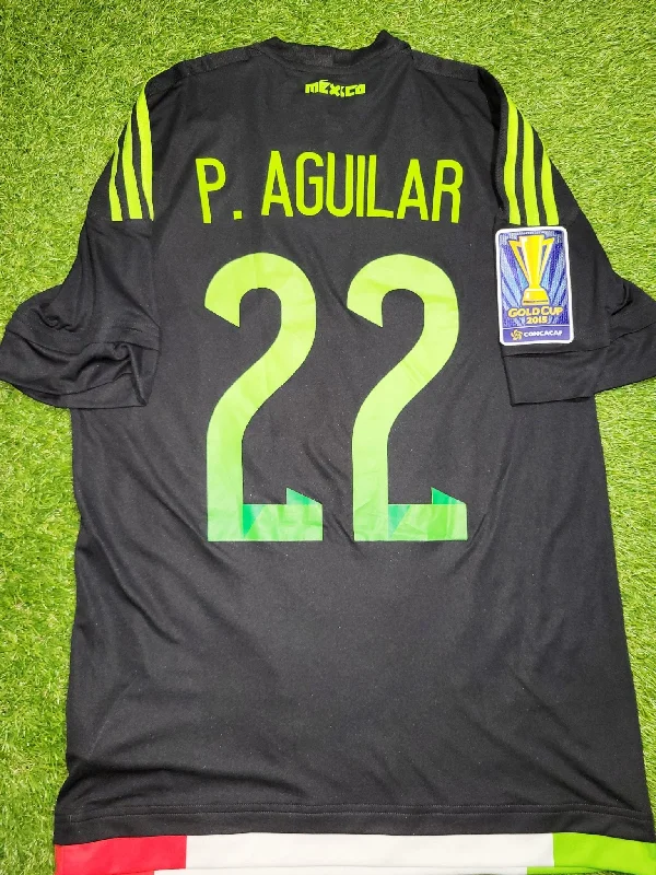 Aguilar Mexico 2015 GOLD CUP MATCH WORN Soccer Jersey Shirt M SKU# M35999