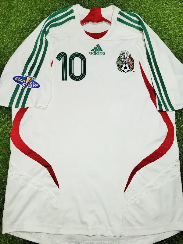 Blanco Mexico 2007 GOLD CUP Away Soccer Jersey Shirt M SKU# 642446