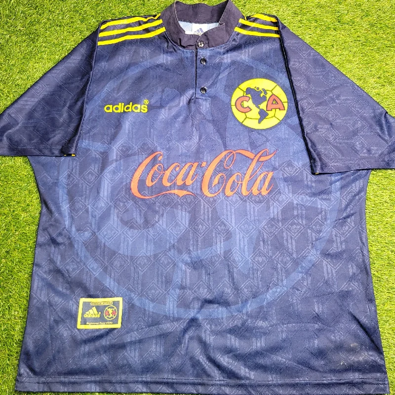 Blanco America Aguilas 1996 - 1999 Adidas Away Soccer Jersey XL