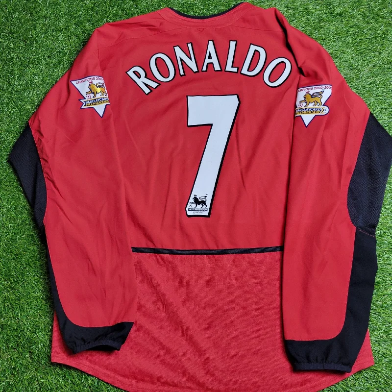 Cristiano Ronaldo Manchester United 2003 2004 DEBUT SEASON Home Long Sleeve Soccer Jersey Shirt M SKU# F20610DHA 184948