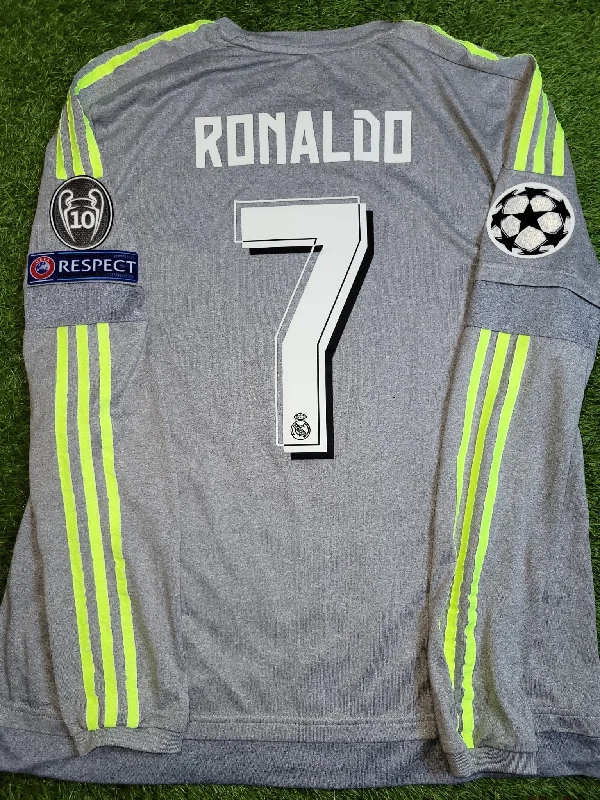 Cristiano Ronaldo Real Madrid 2015 2016 Away Long Sleeve Soccer Jersey Shirt L SKU# S12686