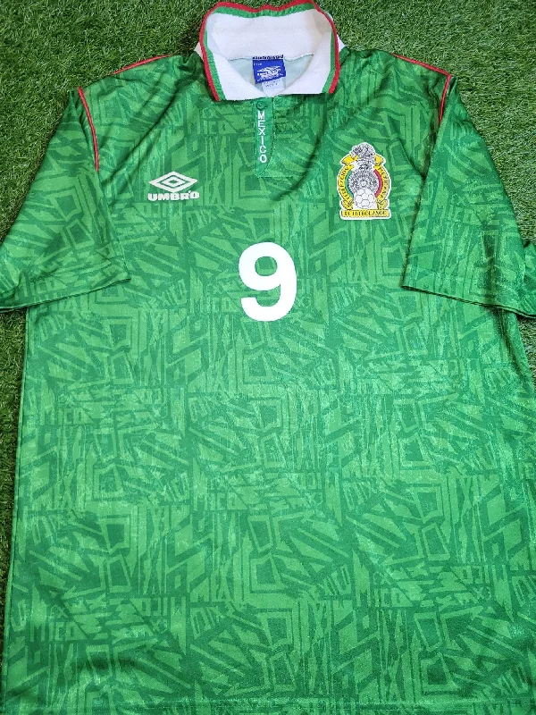 Hugo Sanchez Mexico Umbro 1993 COPA AMERICA Soccer Jersey Shirt XL