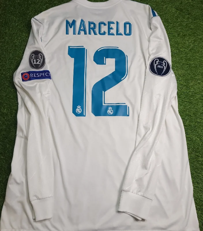 Marcelo Real Madrid 2017 2018 UEFA FINAL Long Sleeve Soccer Jersey Shirt XL SKU# B31106