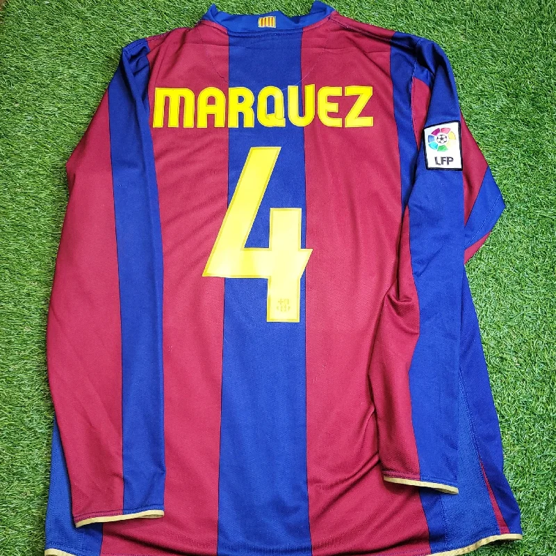 Marquez Barcelona Anniversary Home 2007 2008 Long Sleeve Soccer Jersey Shirt L SKU# 244793-655