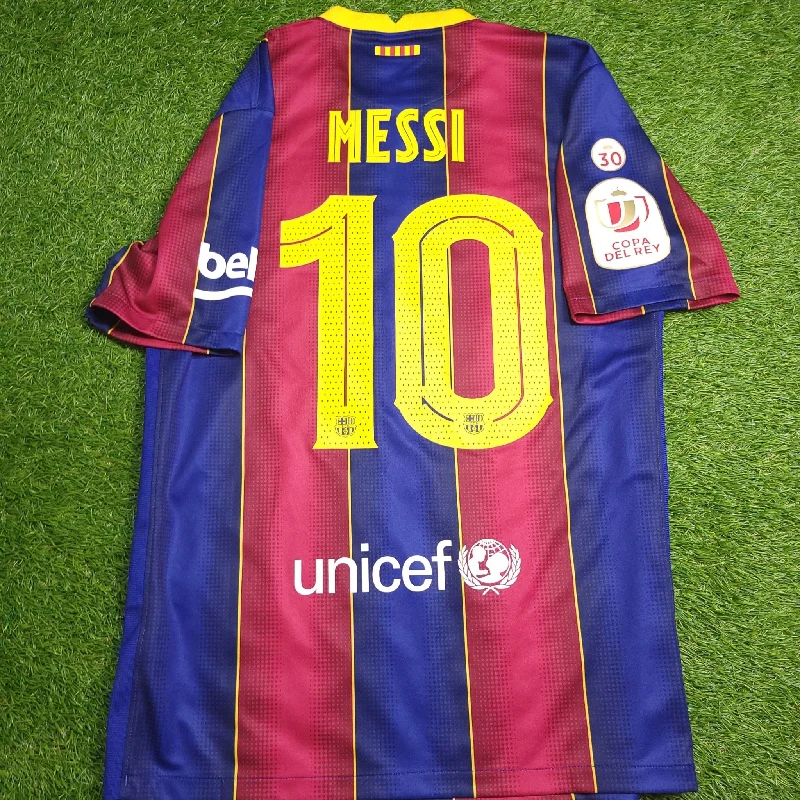 Messi Barcelona 2020 2021 COPA DEL REY LAST SEASON Home Soccer Jersey Shirt M SKU#  CD4232-456