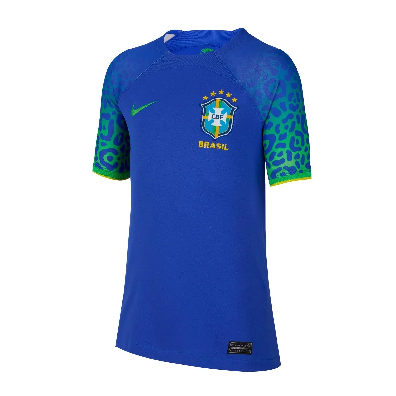 Nike Kids Brazil 2022/23 Away Jersey Paramount Blue/Green Spark