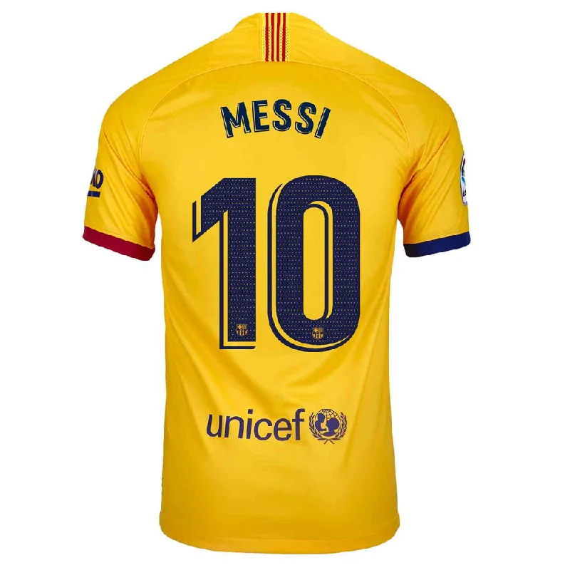 Nike Kids FC Barcelona 19/20 Messi Away Jersey Varsity Maize